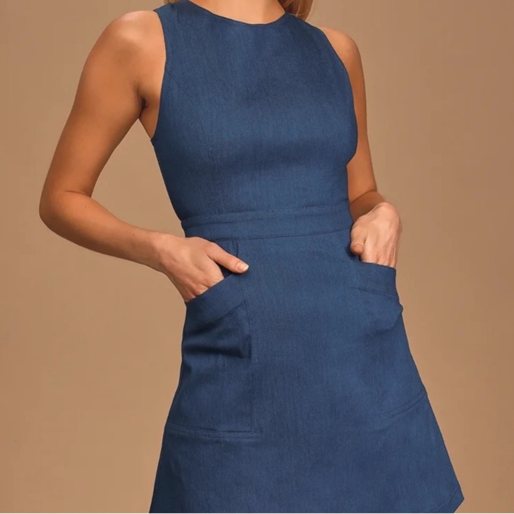 Lulu’s Lush Brand Sleeveless Denim Mini-Dress Size Medium